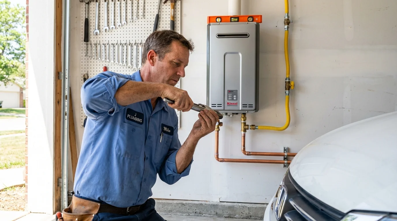 Tankless water heater installation by a Johns Plumbing LLC plumber in Lame Deer